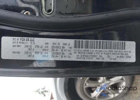 2017 Dodge Journey Crossroad Plus Awd z USA, uszkodzony, nr VIN 3C4PDDGG1HT539917